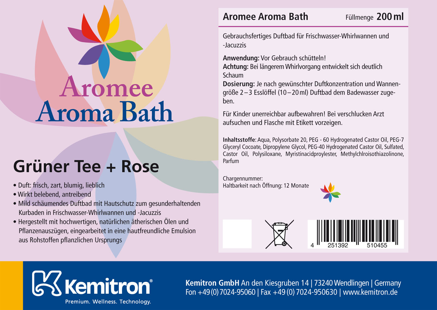 Aromee Aromabath "Green Tea + Roses"